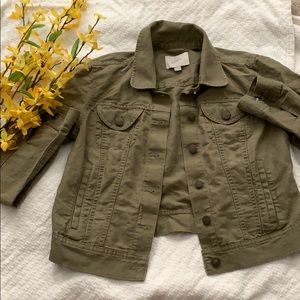 COPY - Loft Olive Green Cropped Jacket